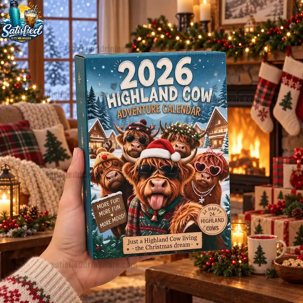 2026 Highland Cow Advent Calendar 24-Day Acrylic Ornaments Countdown Mini Cute