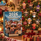 2026 Highland Cow Advent Calendar 24-Day Acrylic Ornaments Countdown Mini Cute