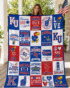 2026 Kansas Jayhawks Football Patchwork Quilt Blanket