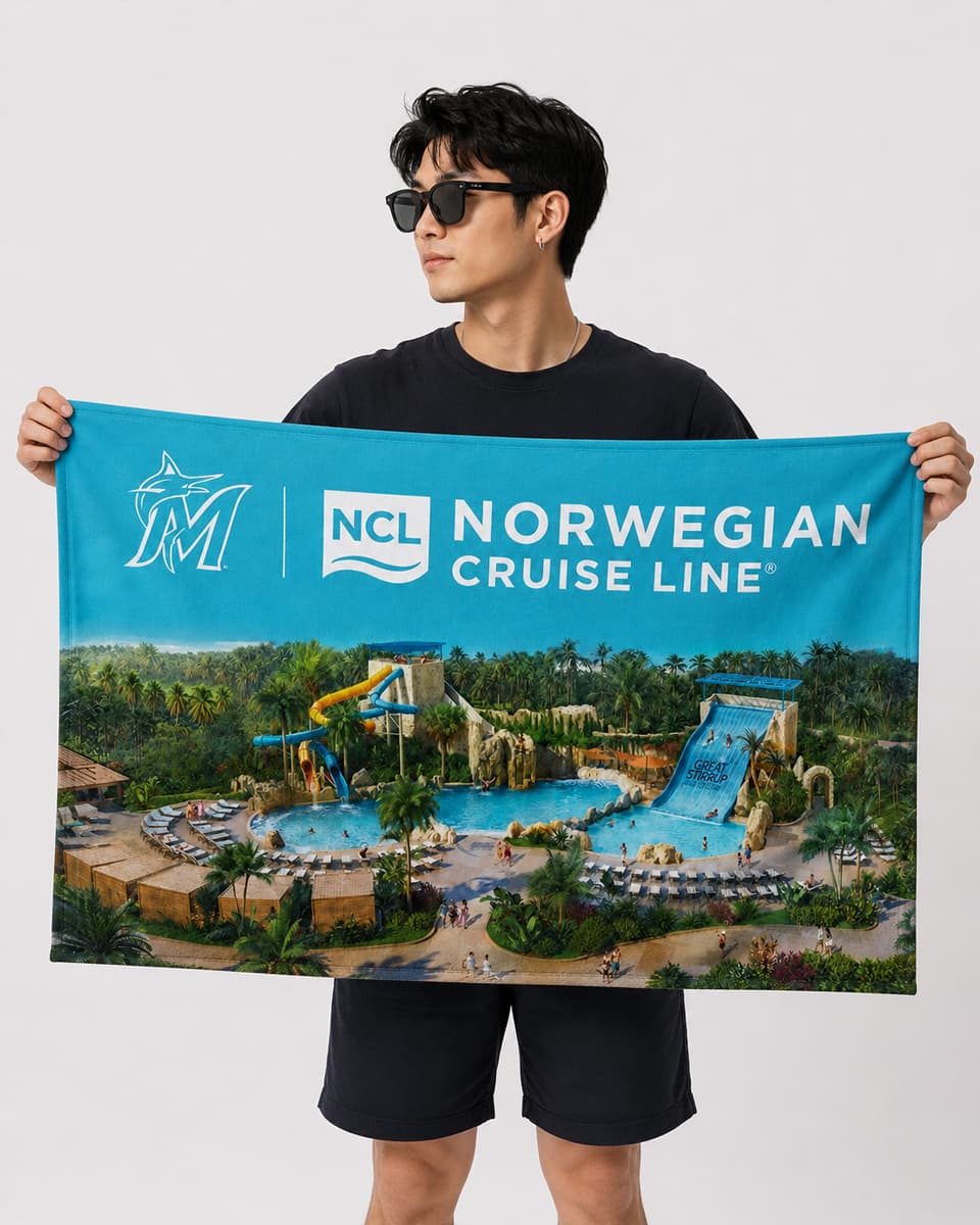 2026 Marlins NCL Cruise Night Beach Towel Giveaway