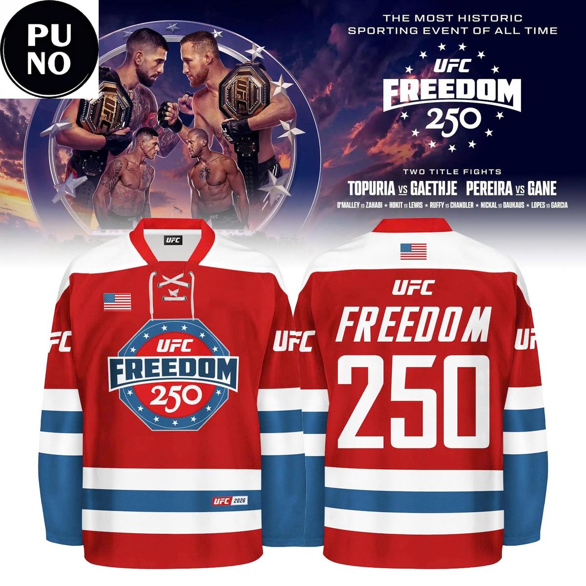 2026 UFC Freedom 250 Personalized Hockey Jersey