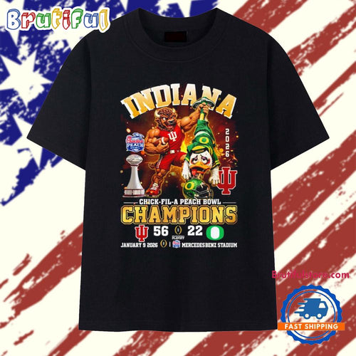 2026 Chick Fil A Peach Bowl Champions Indiana Hoosiers mascot T Shirt
