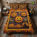 2026 Halloween Quilted Pumpkin Bedding Set