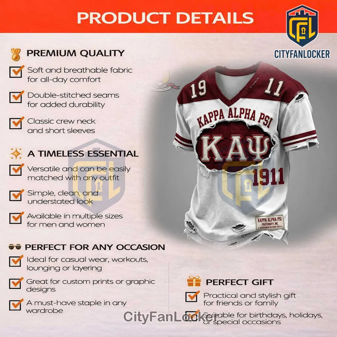 2026 Kappa Alpha Psi Fraternity Premium Distressed T-Shirt