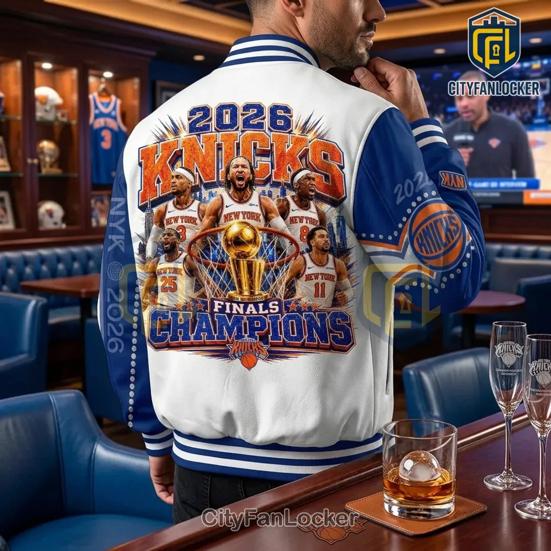 2026 NBA Finals Champions New York Knicks Baseball Jacket