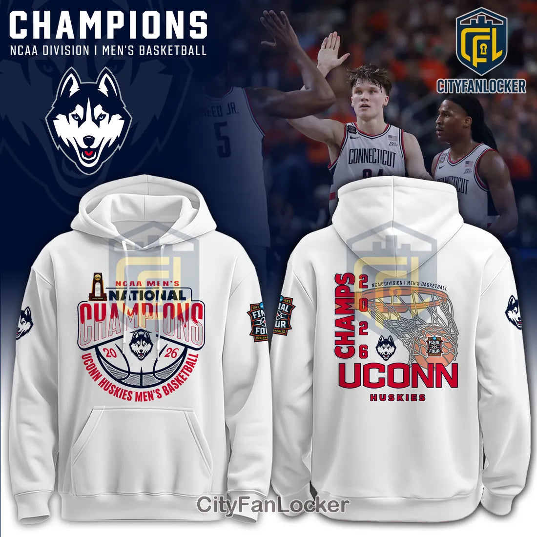 2026 UConn Huskies Men’s Basketball National Champs Fan Pullover Hoodie