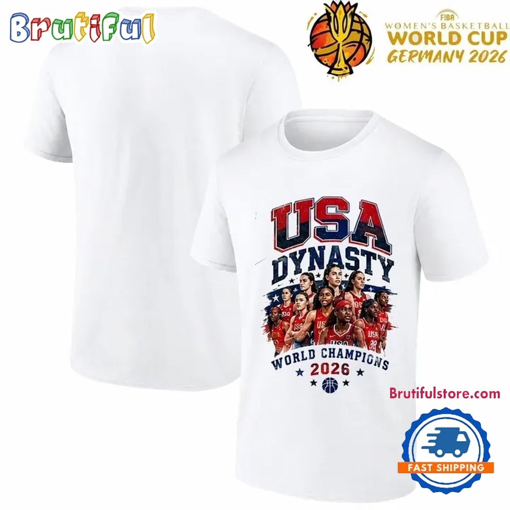2026 USA Champion FIBA Women’s Basketball World Cup Champion White T Shirt