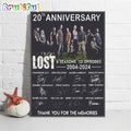20th Anniversary Lost 6 Seasons 121 Episodes 2004-2024 Signature Poster Canvas Art