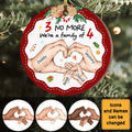 Personalized Gift For Baby First We’re Family Of Four Circle Ornament