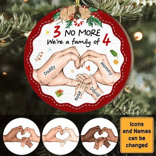 Personalized Gift For Baby First We’re Family Of Four Circle Ornament