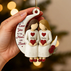 3D Effect Roses Besties On Moon - Personalized Wood Ornament - Christmas Gift For Her, Besties, Friends, Sisters