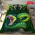 3D Green Snake Bed Sheets Duvet Cover Bedding Sets