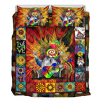 Hippie Quilt Bedding Set - Lively Color Quilted Bed Cover