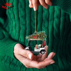 Golf Cart Christmas - Personalized Custom Shaped Acrylic Ornament - Christmas Gift For Golfers, Golf Lovers