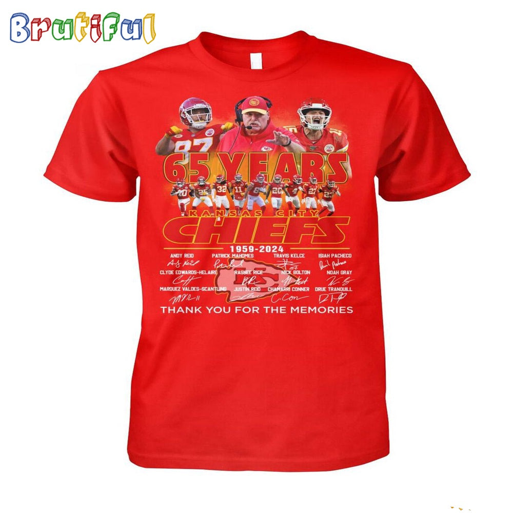 65 Years Kansas City Chiefs 1959 2024 Thank You For The Memories T-Shirt