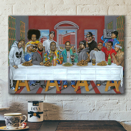 90s Hip Hop Wallpaper Rap’s Last Supper Poster Canvas