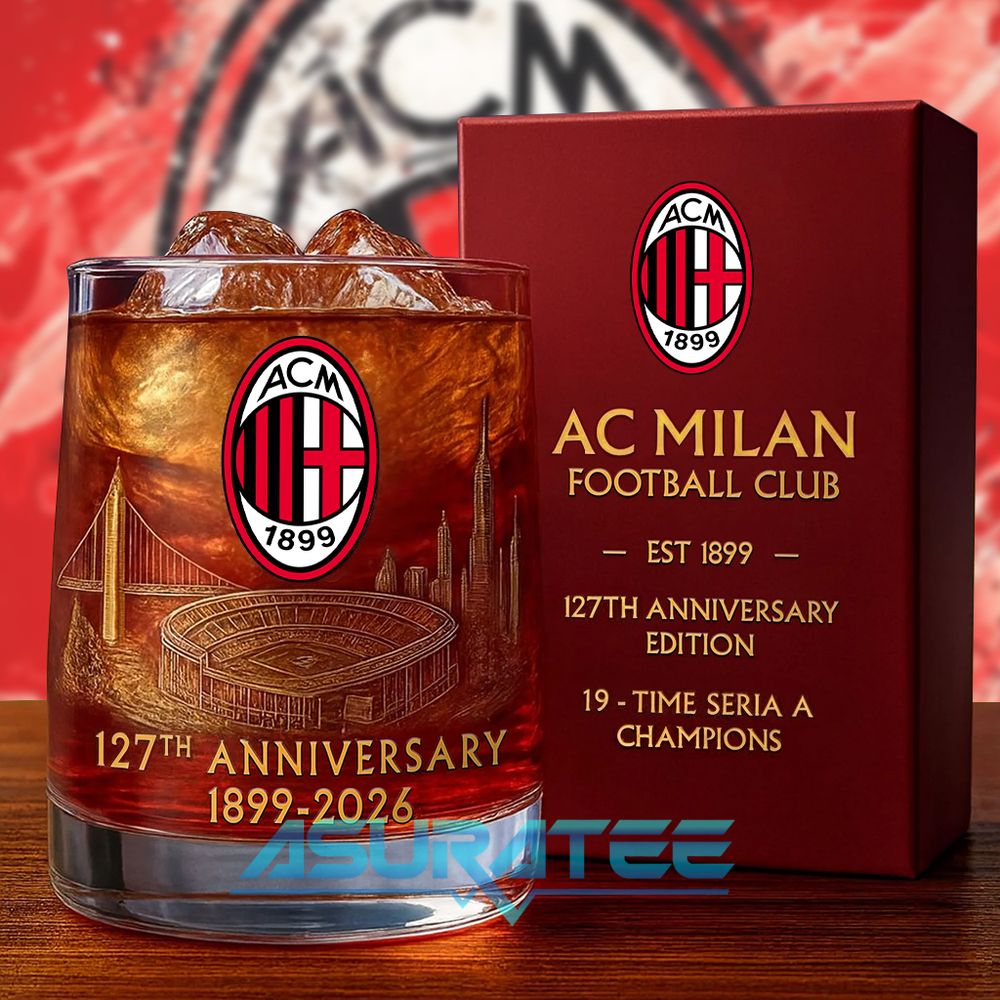 AC Milan FC 127th Anniversary Commemorative Whiskey Glass