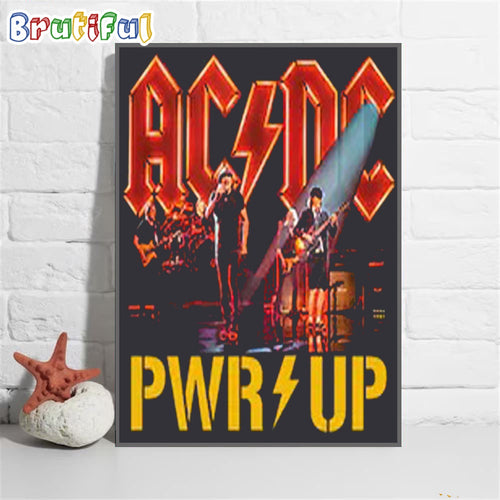ACDC Band ACDC Rock Music Band Pwr Up - Pwr Up Tour 2024 with Pwr Tour Dates Poster Canvas