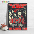 ACDC Band Highway To Hell For Those About To Rock We Salute You Wall Art Poster Canvas