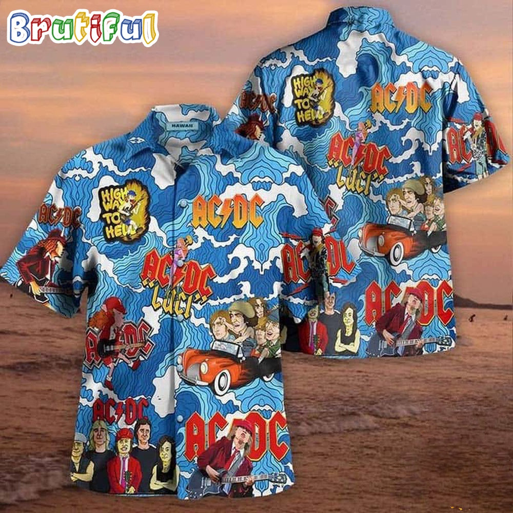 ACDC High Way To Hell 2024 Hawaiian Shirt, ACDC Music Band Aloha Shirt
