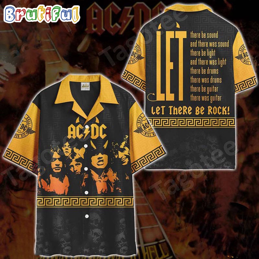 ACDC Let There Be Rock 2024 Hawaiian Shirt, ACDC Music Band Aloha Shirt