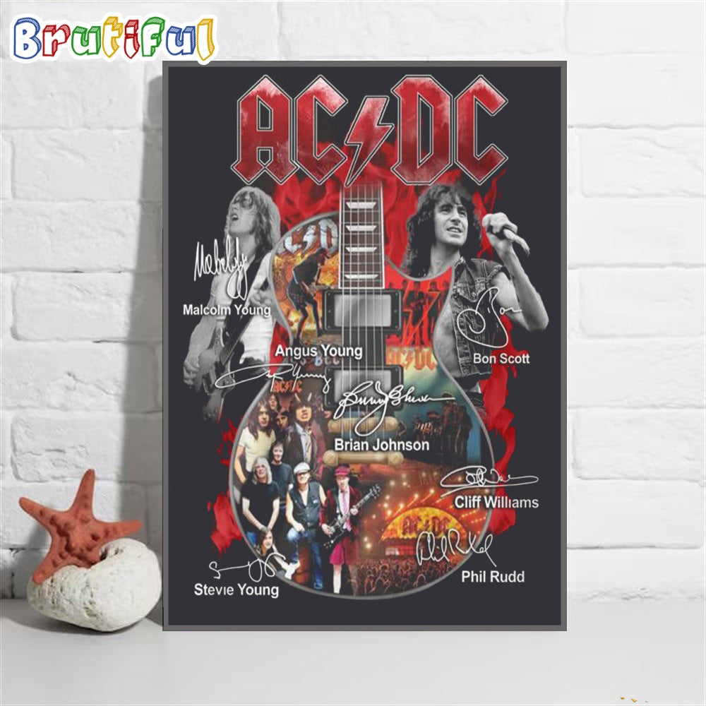 ACDC Members World Tour ACDC PWR Up Tour 2024 Wall Art Poster Canvas