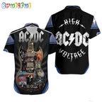 ACDC World Tour Acdc Pwr Up Tour 2024 Hawaiian Shirt All Album Cover Guitar Aloha Shirt
