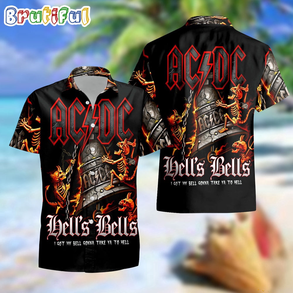 ACDC World Tour Acdc Pwr Up Tour 2024 Hawaiian Shirt Back In Black Album Aloha Shirt