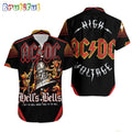 ACDC World Tour Acdc Pwr Up Tour 2024 Hawaiian Shirt Hell Bell Devil Skull Aloha Shirt