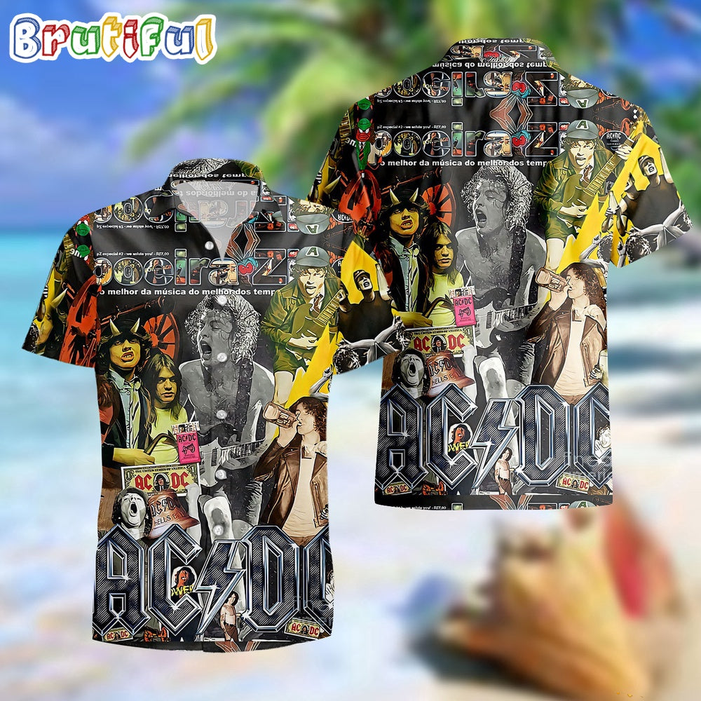 ACDC World Tour Acdc Pwr Up Tour 2024 Hawaiian Shirt High Way To Hell Rock Band Aloha Shirt