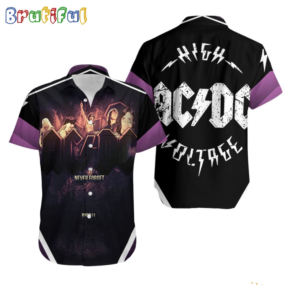 ACDC World Tour Acdc Pwr Up Tour 2024 Hawaiian Shirt Never Forget Aloha Shirt