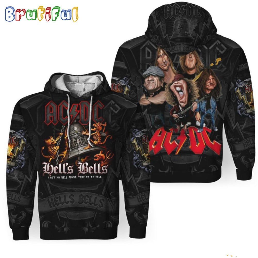 ACDC World Tour Acdc Pwr Up Tour 2024 Hoodie Hells Bells I Got My Bell Gonna Take You To Hell Hoodie
