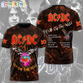 ACDC World Tour Acdc Pwr Up Tour 2024 Shirt Fly On The Wall Graphic 3D Shirt