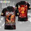 ACDC World Tour Acdc Pwr Up Tour 2024 Shirt Hell Bell Rock Graphic 3D Shirt