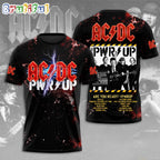 ACDC World Tour Acdc Pwr Up Tour 2024 Shirt Power Up Graphic 3D Shirt