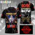 ACDC World Tour Acdc Pwr Up Tour 2024 Shirt Power Up Rock Music Graphic 3D Shirt