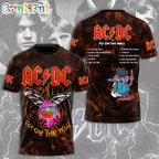 ACDC World Tour Acdc Pwr Up Tour 2024 Shirt Rock Band, Fly On The Wall Graphic 3D Shirt