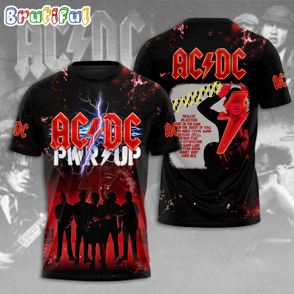ACDC World Tour Acdc Pwr Up Tour 2024 Shirt Rock Power Up Graphic 3D Shirt