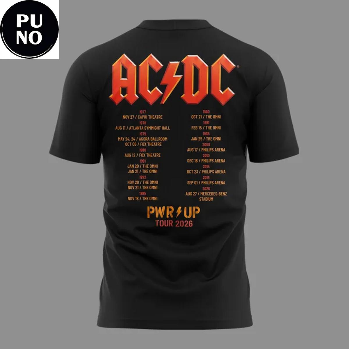AC/DC PWR UP Tour 2026 Mercedes-Benz Stadium T-Shirt