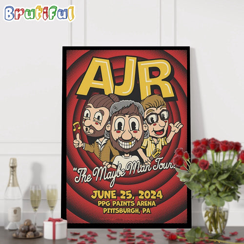 AJR Brothers June 25 2024 PPG Paints Arena Pittsburgh PA Wall Art Poster Canvas