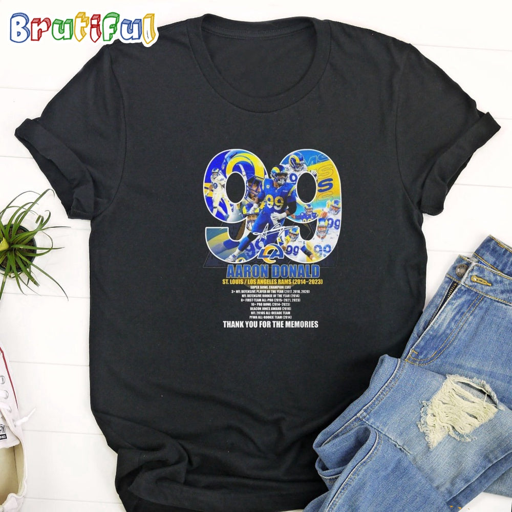 Aaron Donald St Louis 99 Los Angeles Rams 2014-2023 Thank You For The Memories T Shirt
