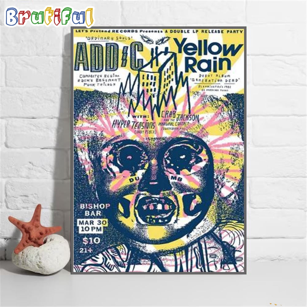 Addc Yellow Rain Bi Bar March 2024 Wall Art Poster Canvas