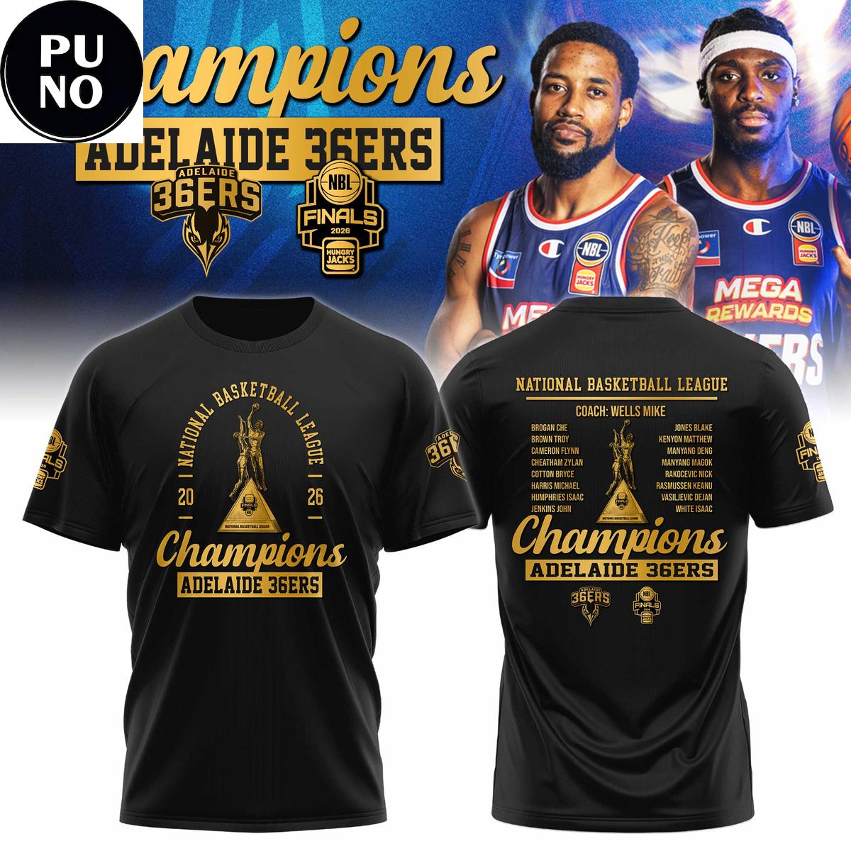 Adelaide 36ers 2026 NBL Champions Locker Room Hoodie Shirt