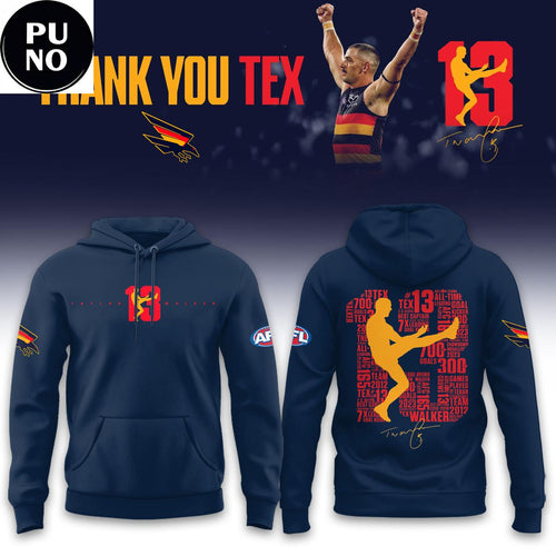 Adelaide Crows 2026 Taylor Walker Retirement Thank You Tex Hoodie T-Shirt