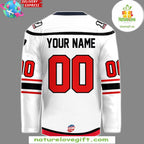 Adirondack Thunder 2026 White Hockey Jersey Chill Guy