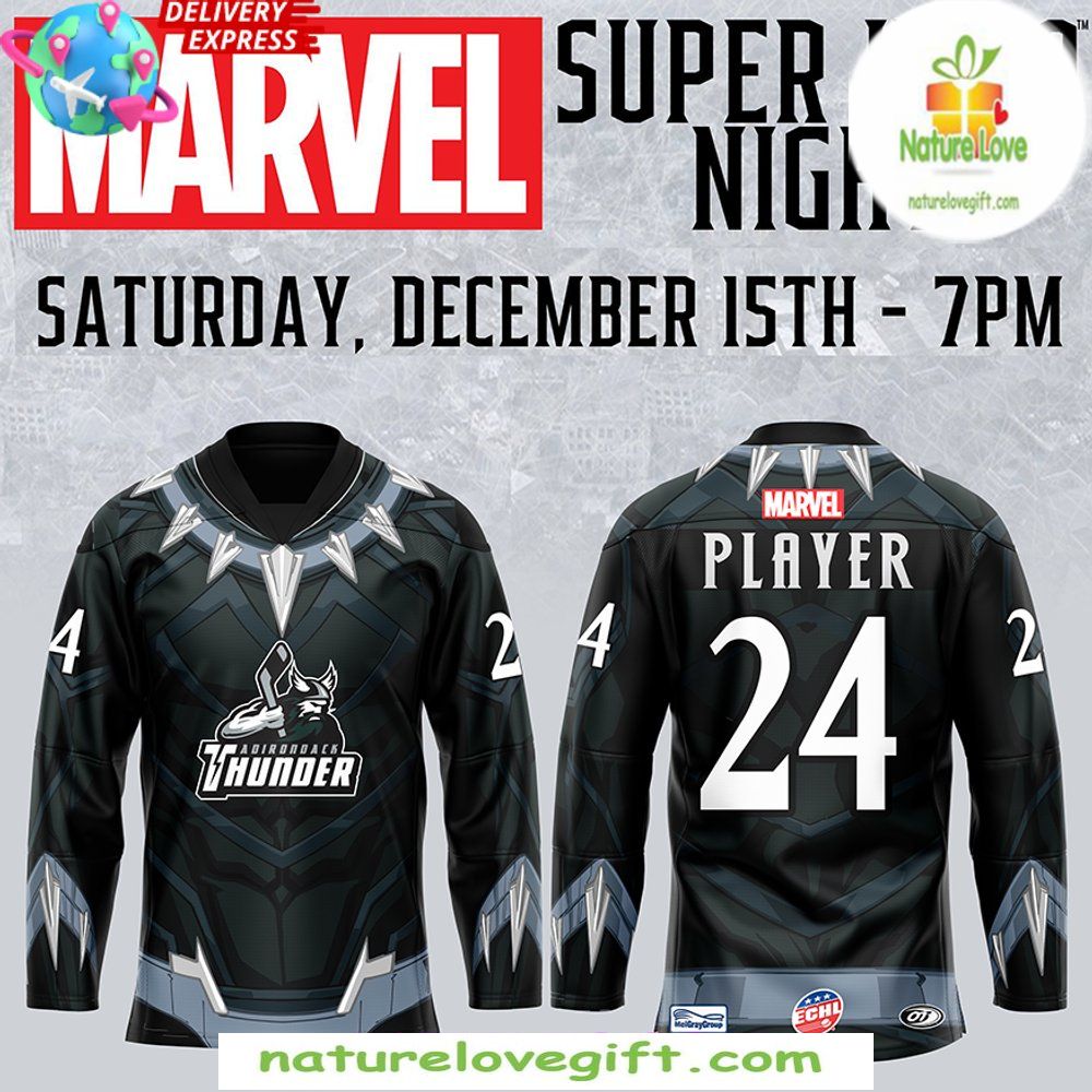 Marvel Super Hero Night 2026 Adirondack Thunder Hockey Jersey