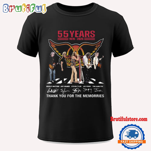 Aerosmith 55th Anniversary 1970-2025 Thank You For The Memorries T Shirt