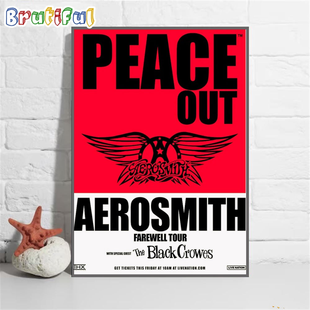 Aerosmith Peace Out Farewell Tour 2024 Wall Art Poster Canvas