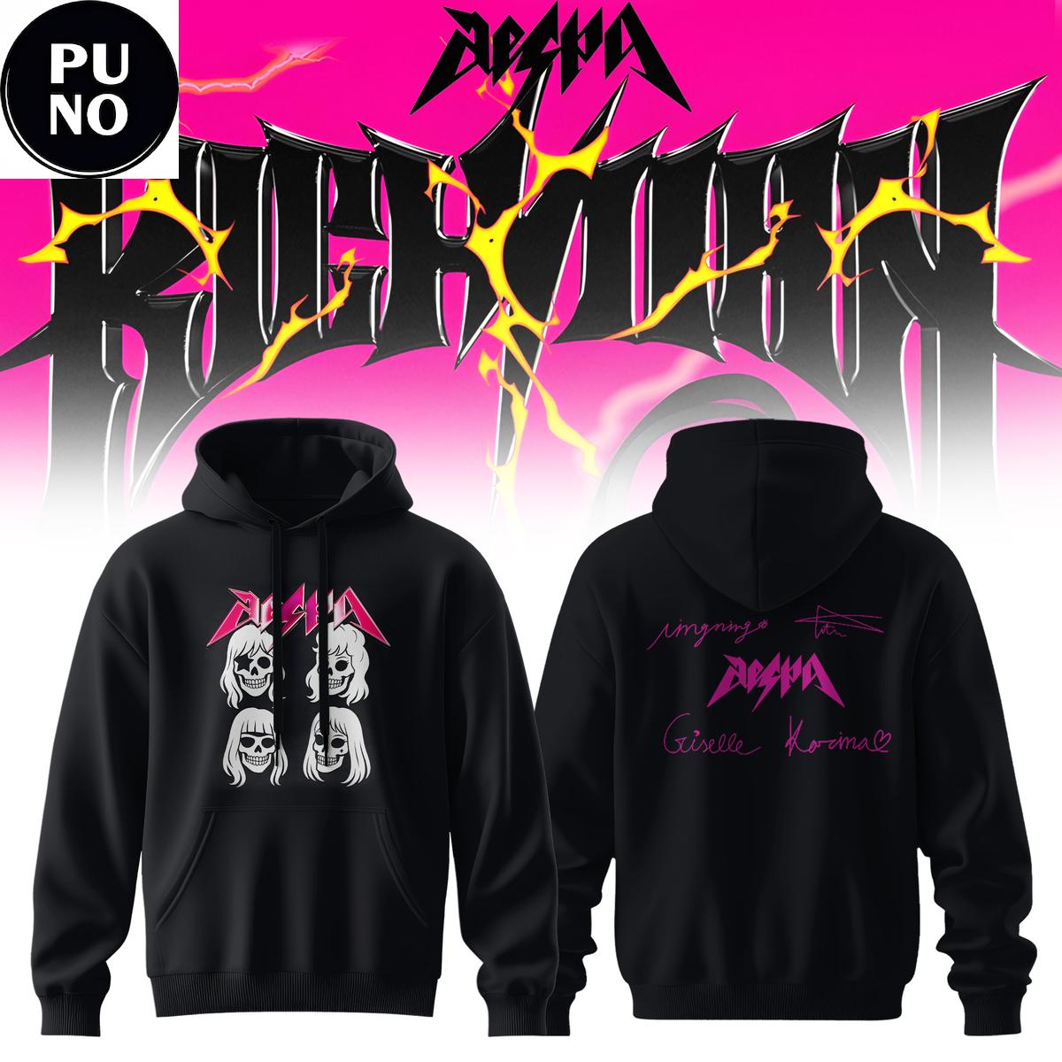 Aespa 6th Mini Album Rich Man 2026 Skull Hoodie