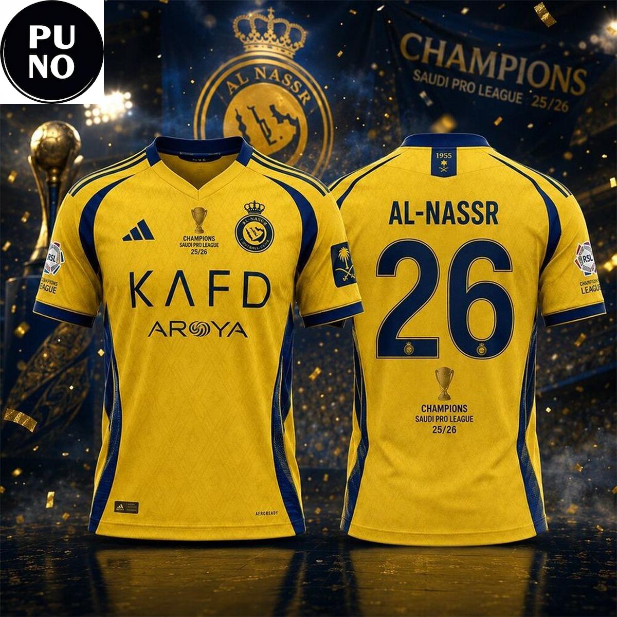 Al-Nassr FC 2026 Champions Saudi Pro League Yellow Shirt